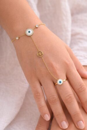 N0008 (1) Evil Eye Hand Chain Bracelet_