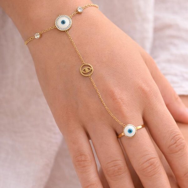 N0008 (1) Evil Eye Hand Chain Bracelet