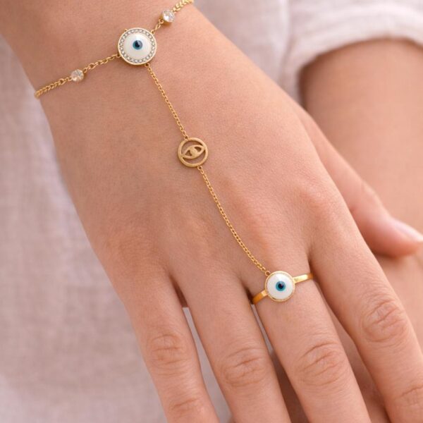 N0008 (2) Evil Eye Hand Chain Bracelet