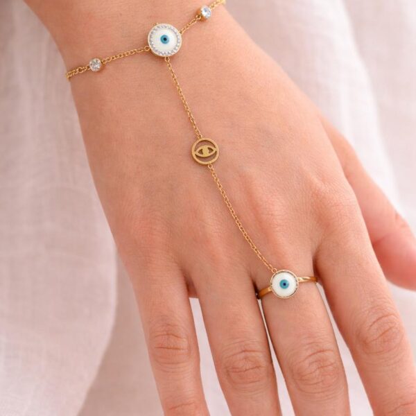 N0008 (3) Evil Eye Hand Chain Bracelet