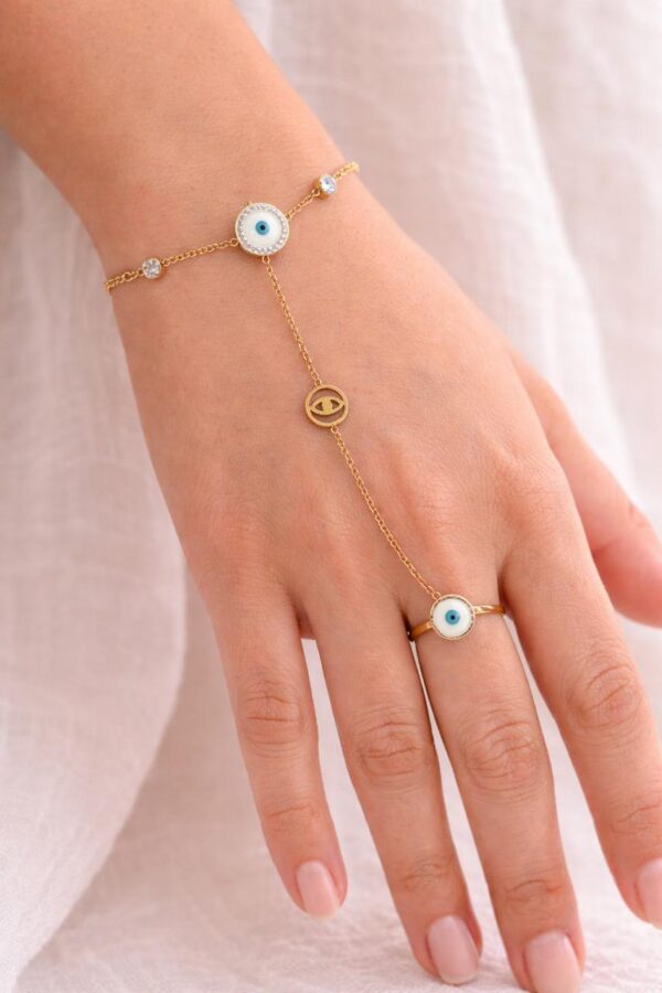 N0008 (3) Evil Eye Hand Chain Bracelet
