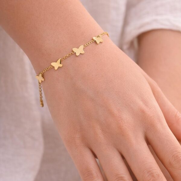 N0010 (2) Golden Butterfly Bracelet