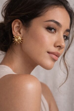 N0028 (2) Solar Crown Earrings