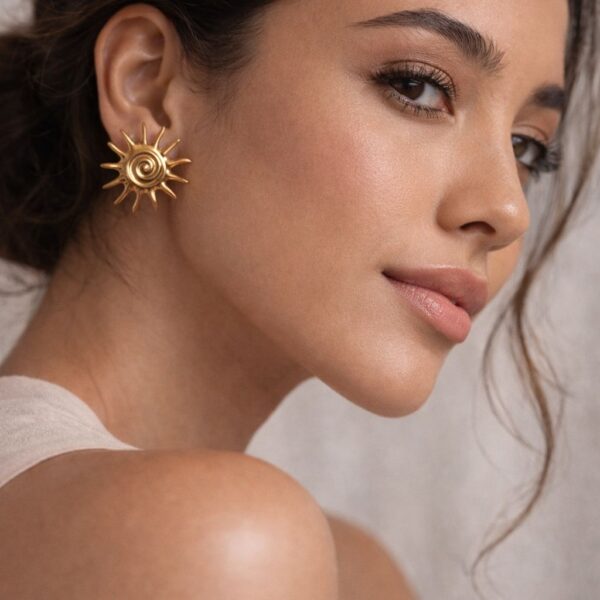 N0028 (2) Solar Crown Earrings