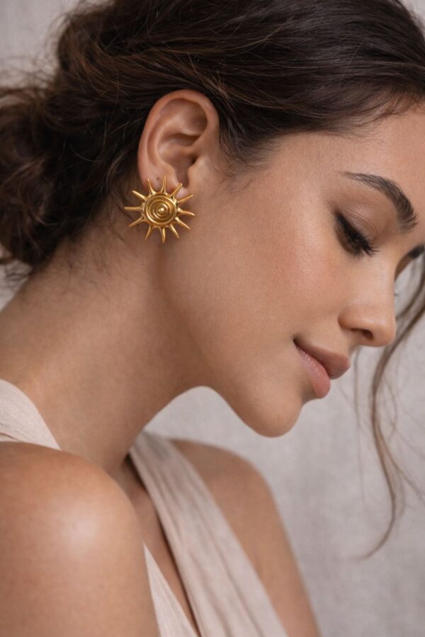 N0028 (3) Solar Crown Earrings