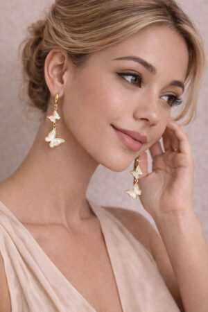 N0033 (3) White Petal Butterfly_