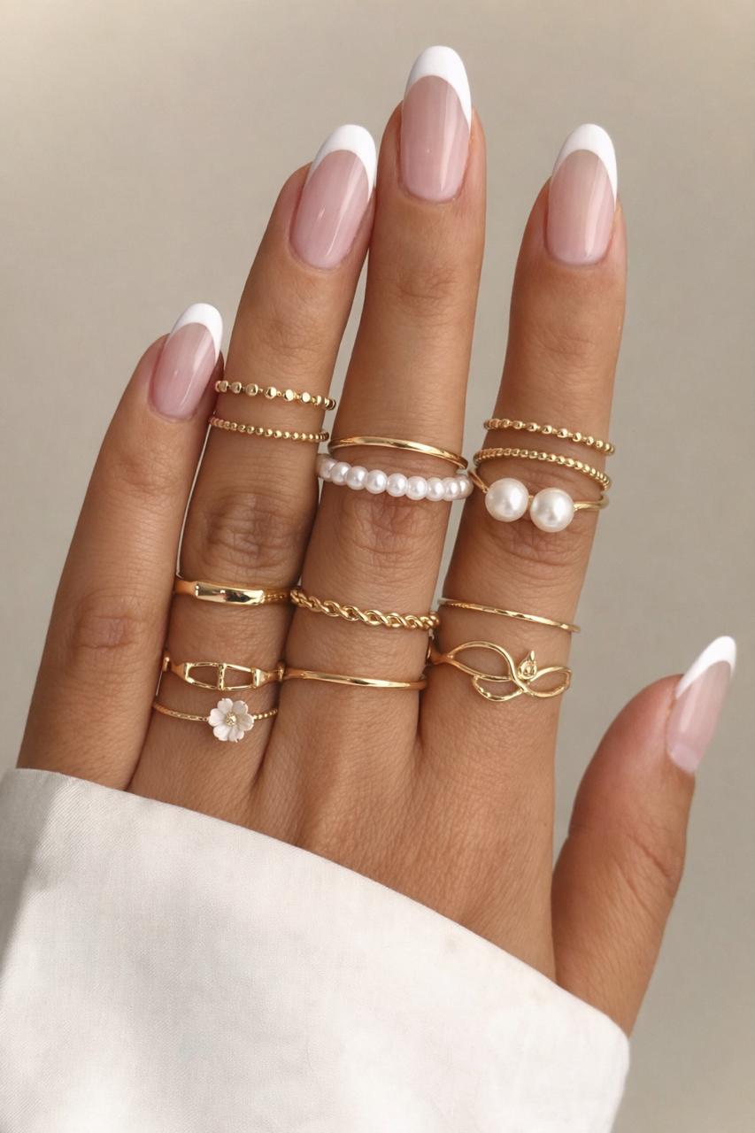 Golden Bloom Ring Set